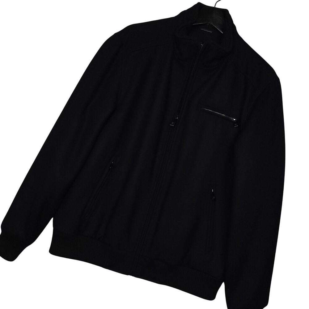 Calvin Klein Men's Wool Blend Full Zip Quilt Lined Jacket Sz Medium Mock Neck